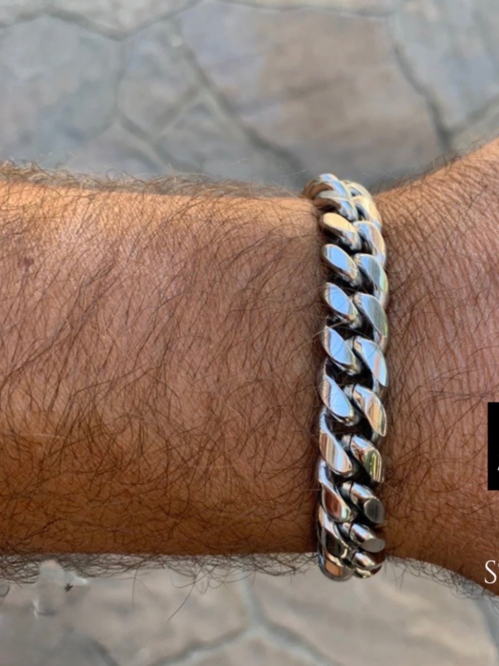 Stainless Steel Diamond Cut Curb Chain Bracelet -unisex